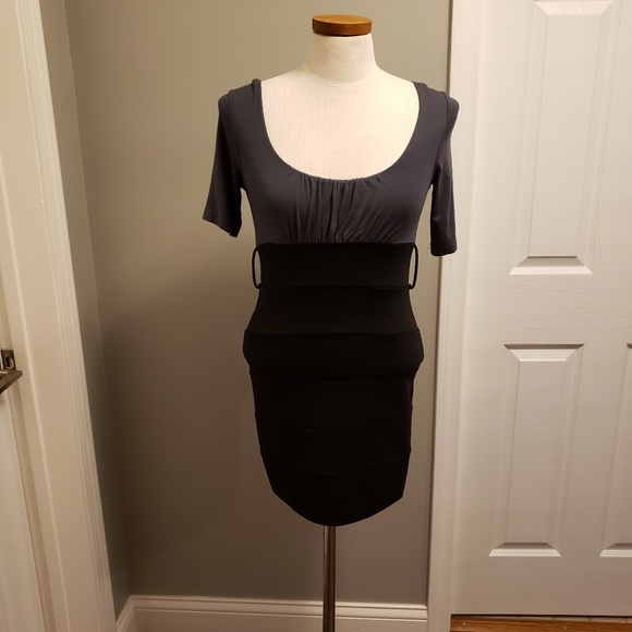 Fitted Gray & Black Dress - Picture 1 of 2